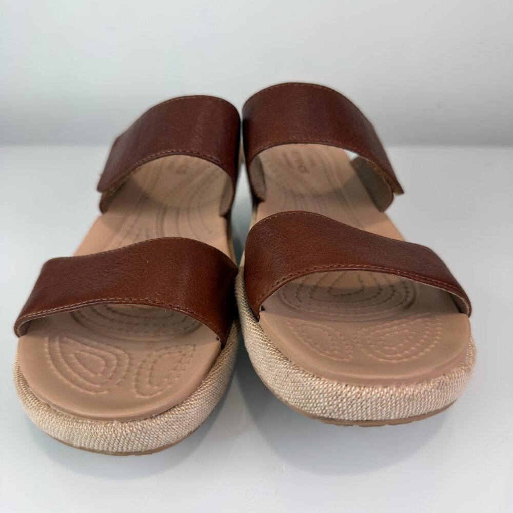 Crocs A-Leigh 2-Strap Mini Wedge Sandal Womens Size 8 - Picture 4 of 14
